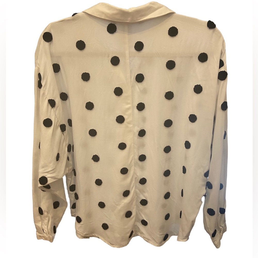 Zara: polka-dot button up sweater - Picture 2 of 5